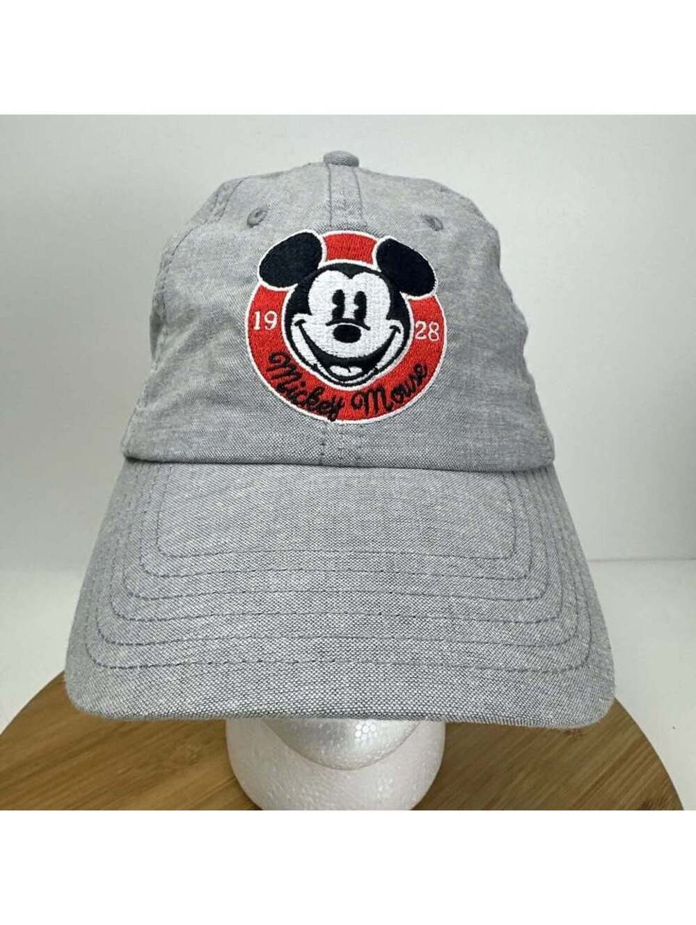 Disney MICKEY MOUSE Gray Hat Cap￼ Strapback RN#115665